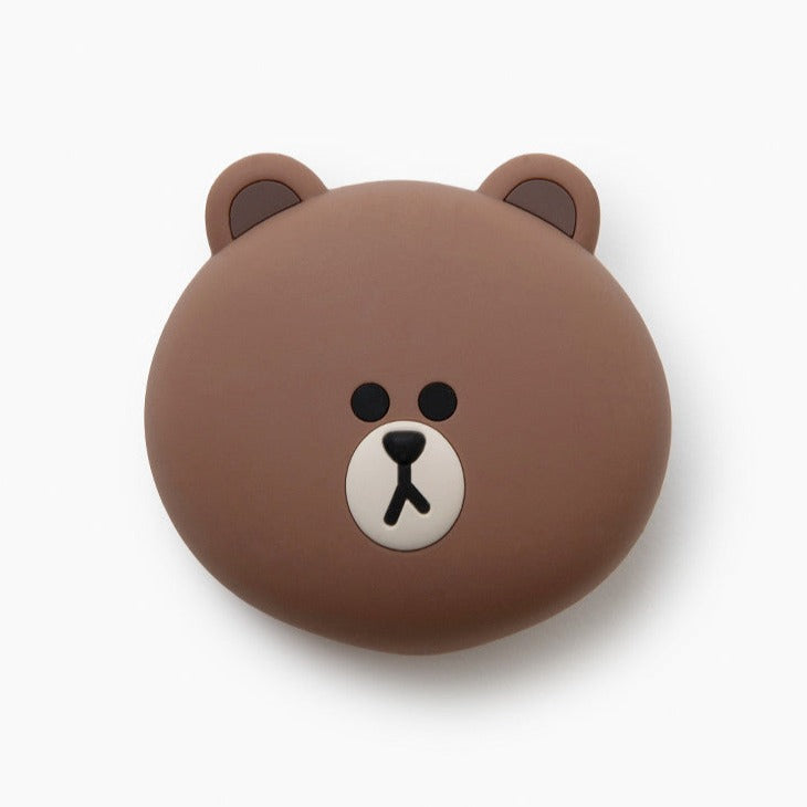 [Line Friends]  Brown Face Silicone Pouch