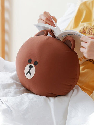 [Line Friends] Brown 2-in-1 Beads Neck Cushion